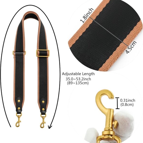 Purse Strap Replacement Crossbody Handbag Adjustable Wide Canvas Leather - Picture 2 of 7